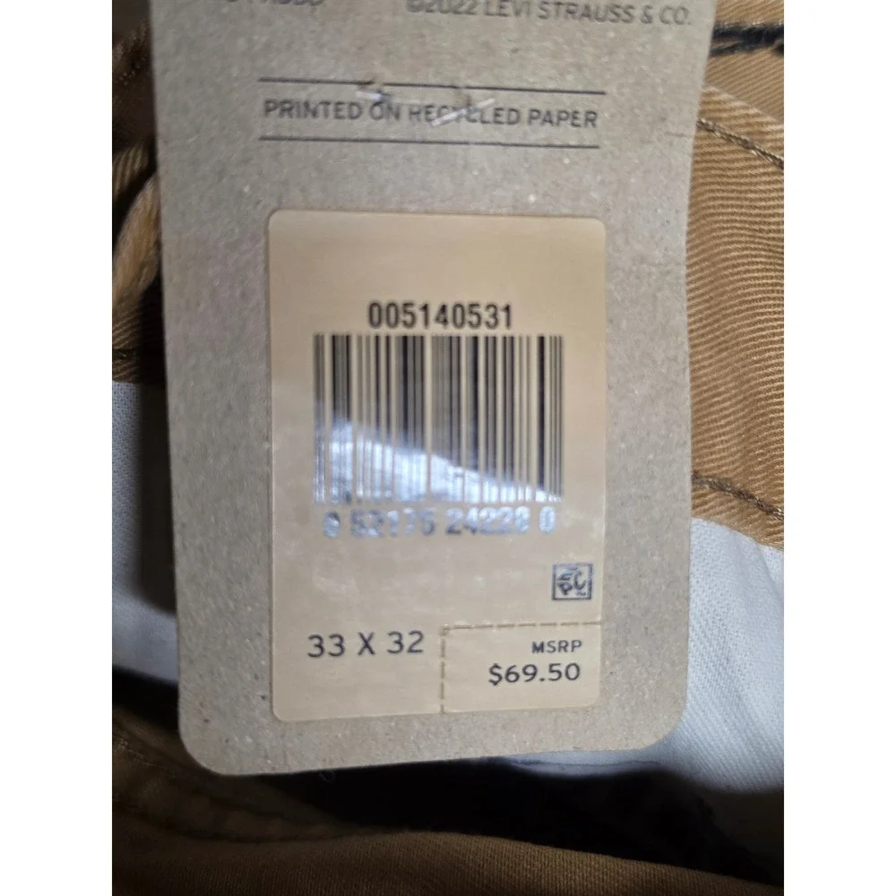 Levis 514 Straight Fit Mens Tan Khaki Pants 33x32 NWT